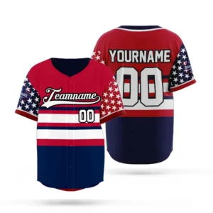 Custom American Flag Baseball Jerseys-1