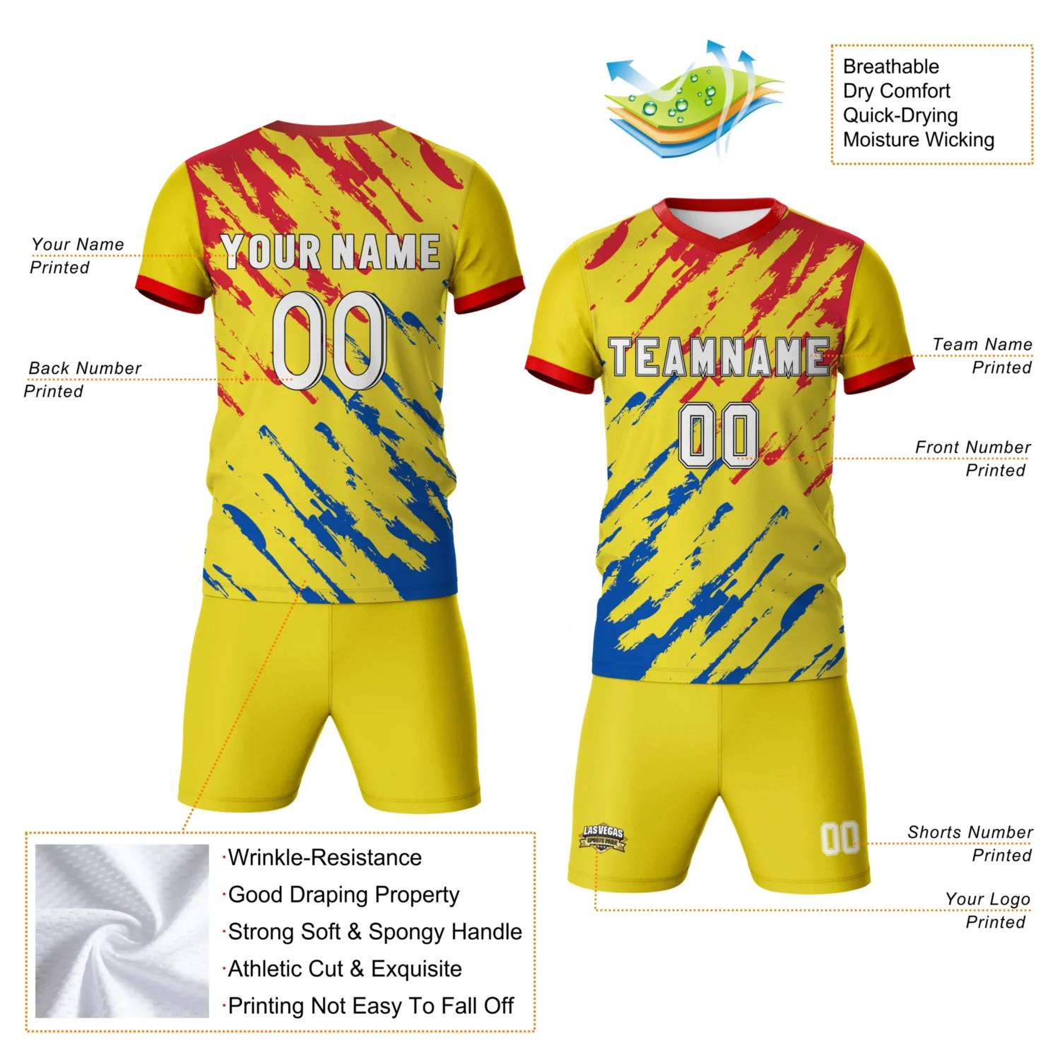 Custom Colombia Soccer Jersey-3