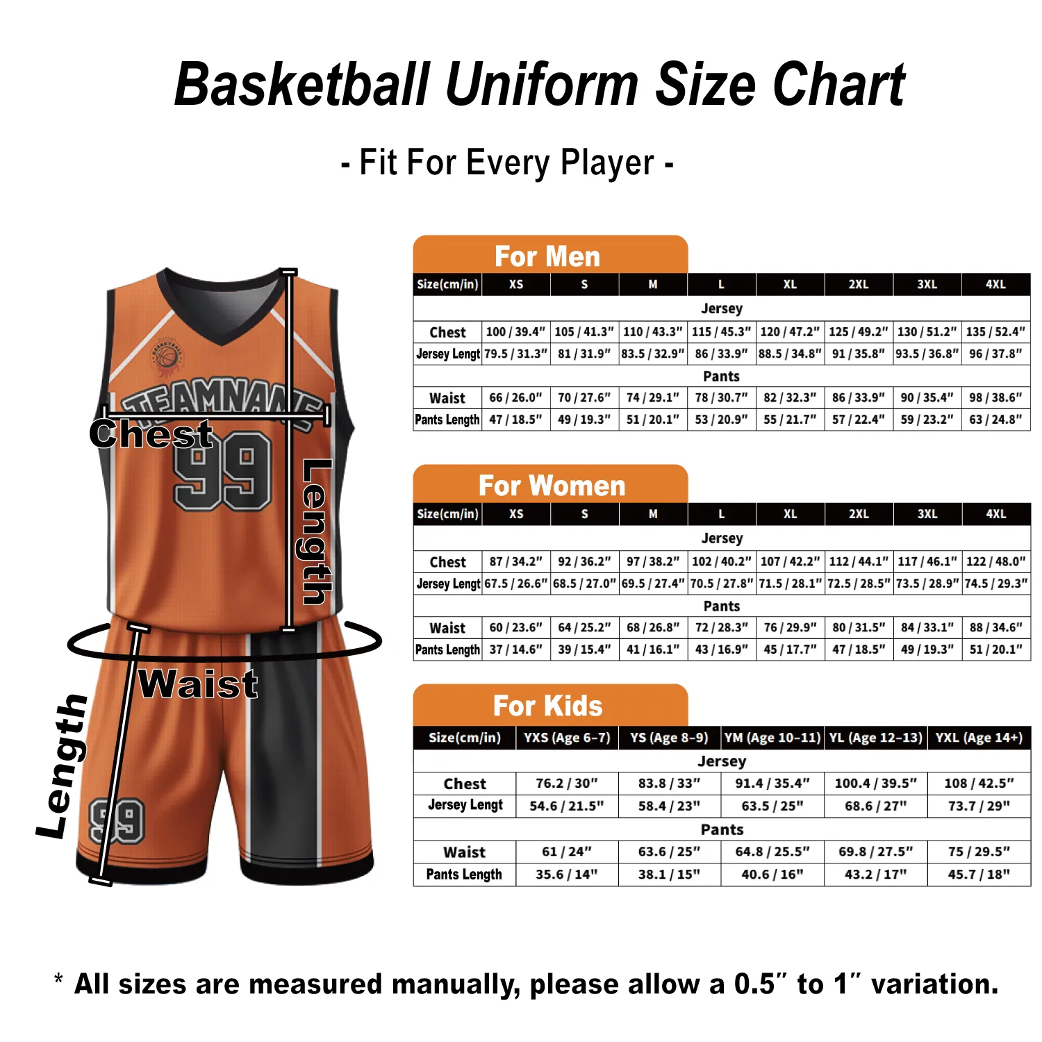 Basketball Jersey Size Chart-1