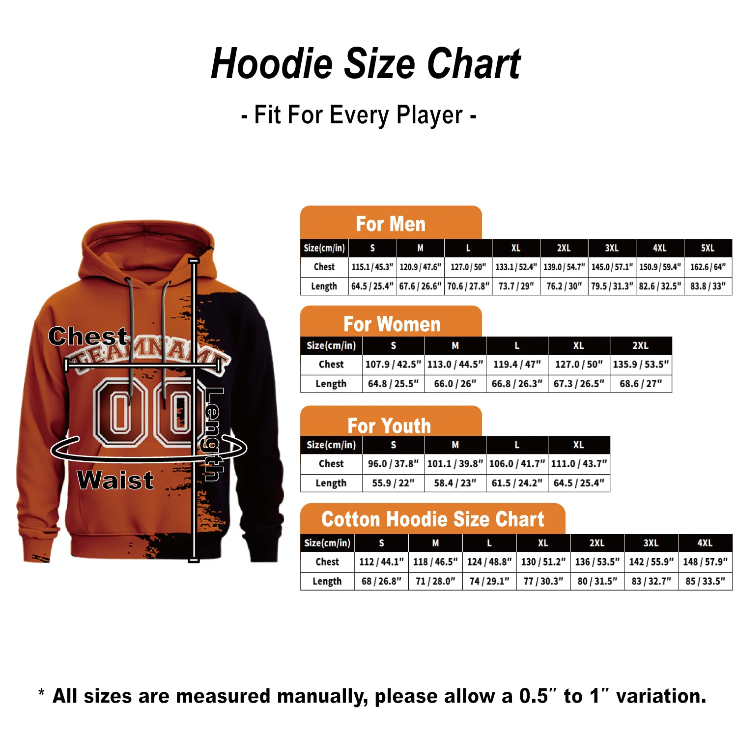 Hoodie Size Chart-1