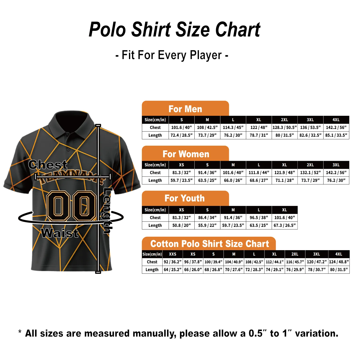 Polo Shirt Size Chart-1