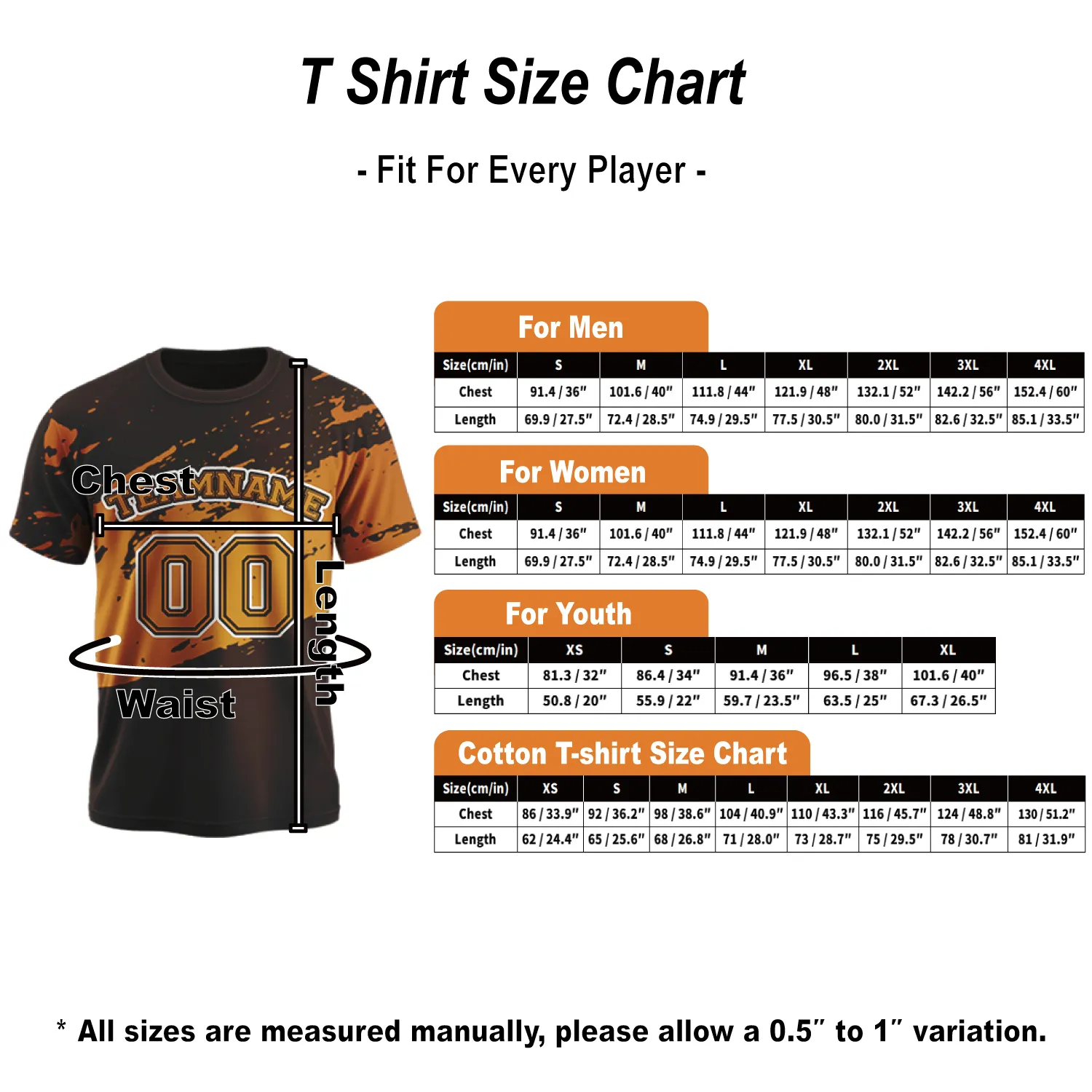 T Shirt Size Chart-1