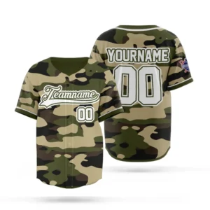Custom Camouflage Baseball Jersey