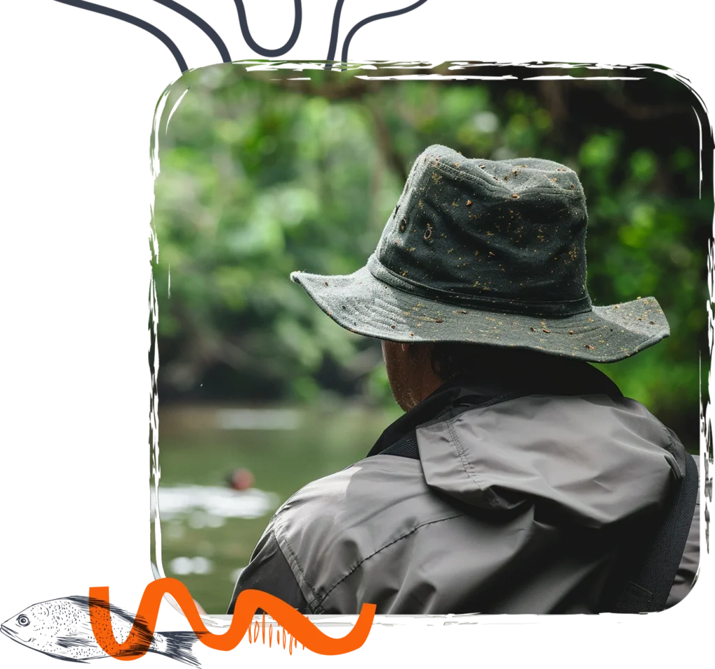 Fish with Custom Bucket Hat logo