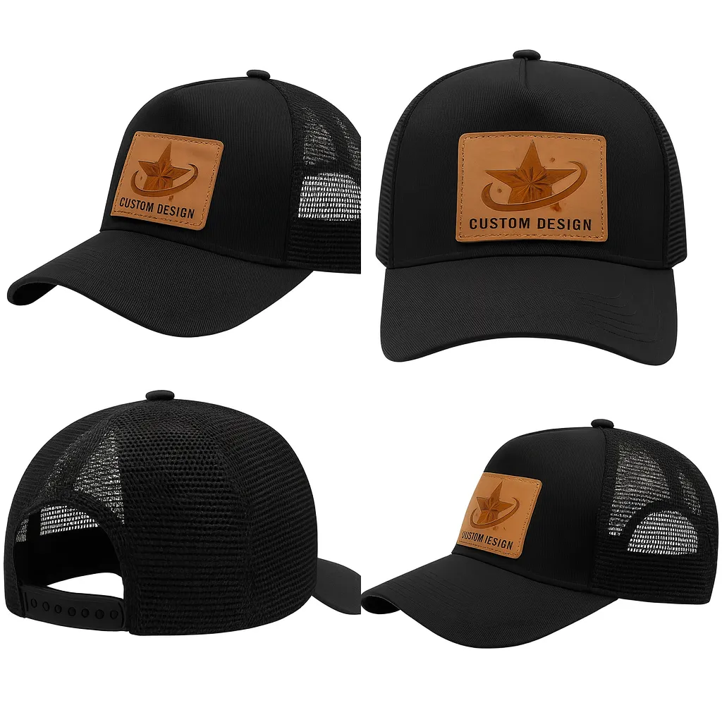 custom trucker hat with leather patch (2)