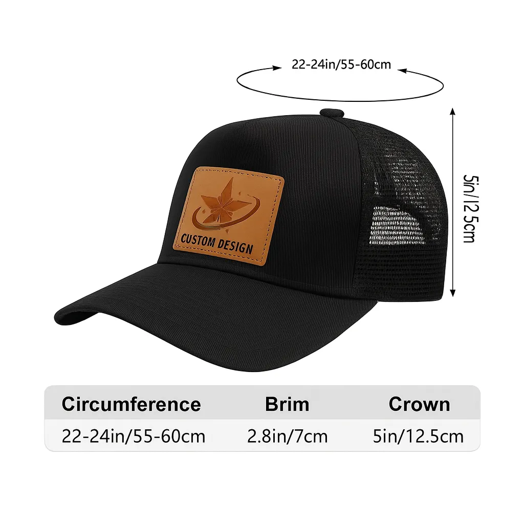 custom trucker hat with leather patch (3)