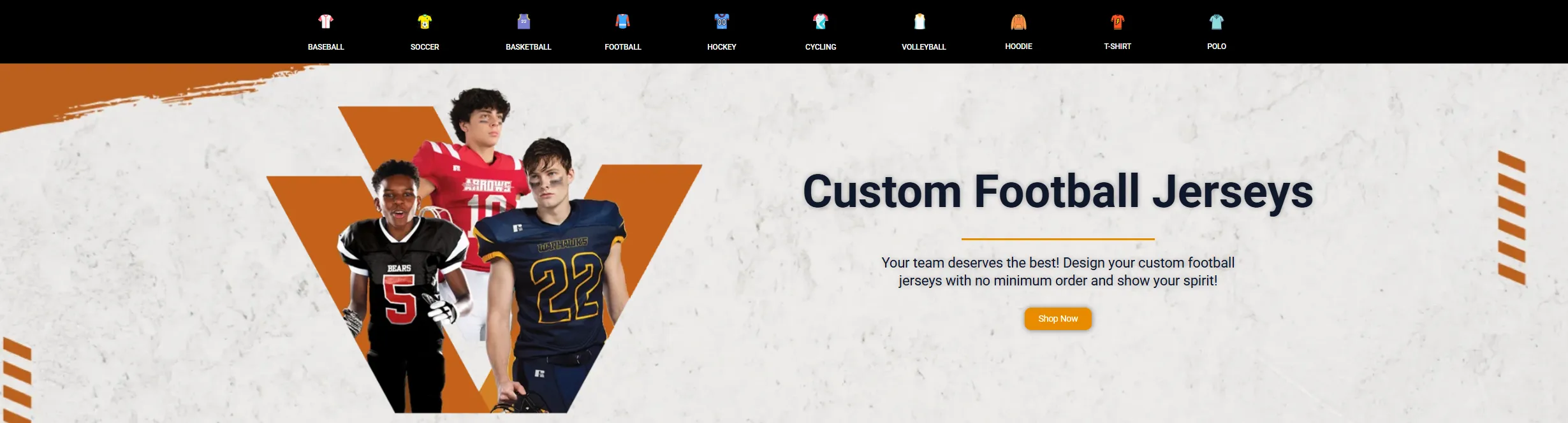 football jerseys banner