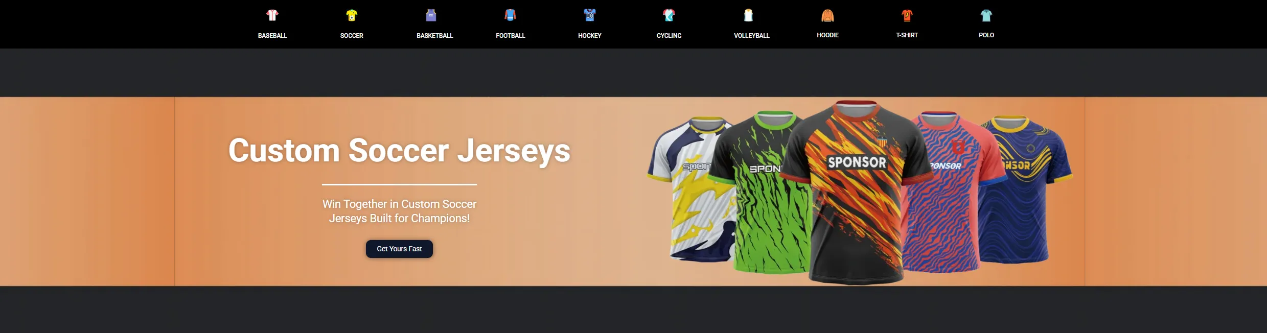 soccer jerseys banner