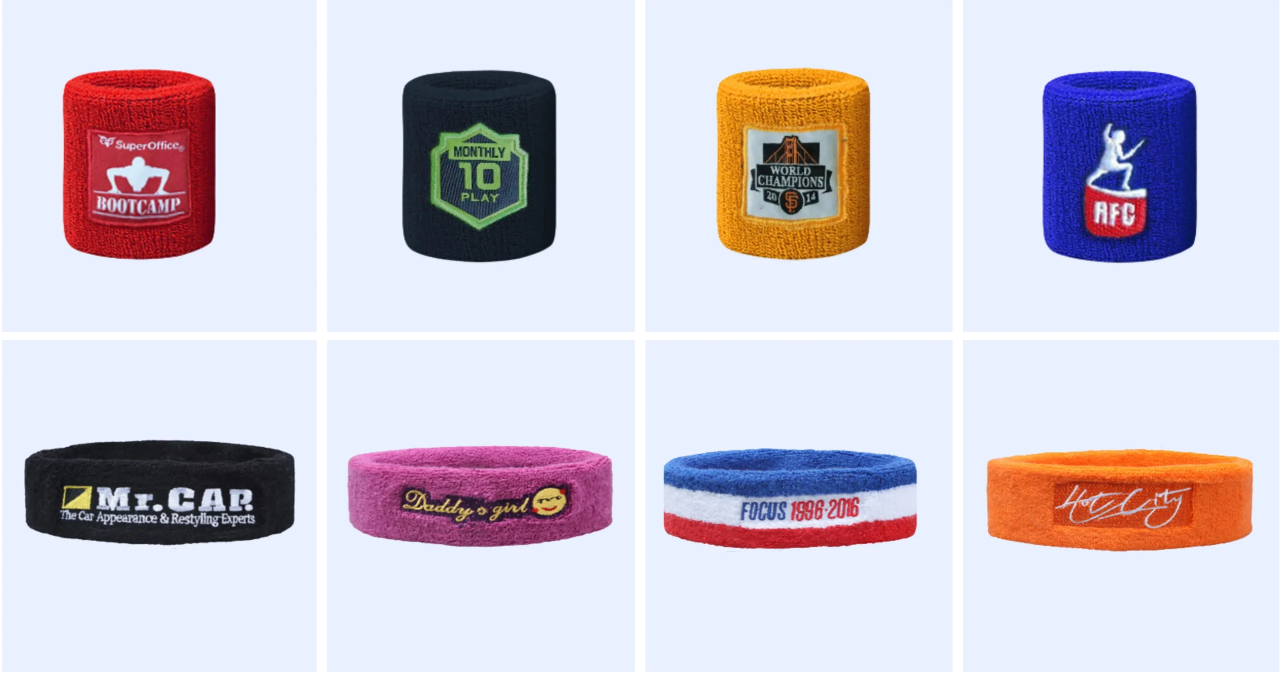 Custom Sweatbands Wrist Gallery