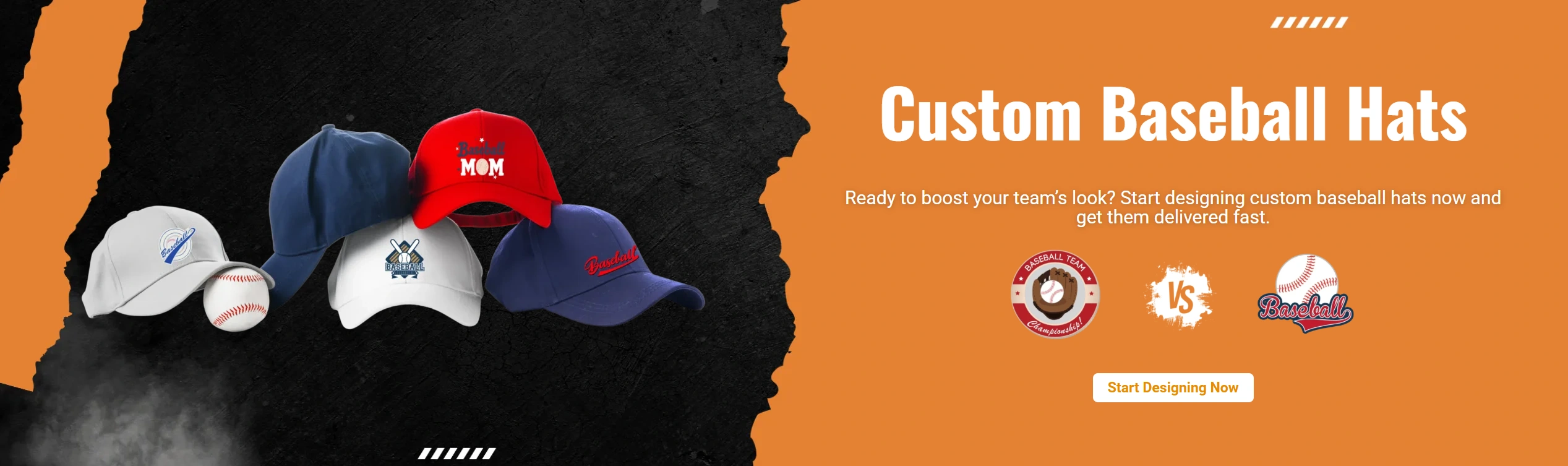 Custom Baseball Hats banner