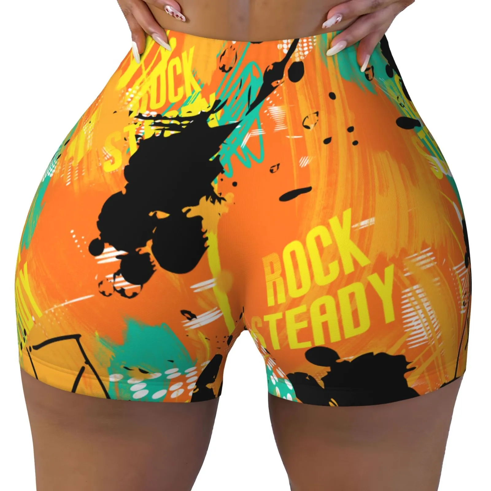 custom elastic women's shorts-2