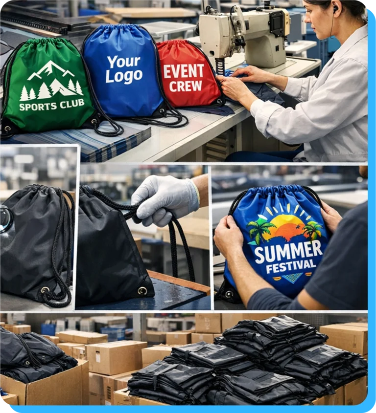 custom made drawstring bags