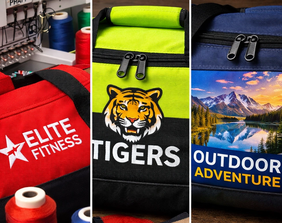 custom printed duffle bag