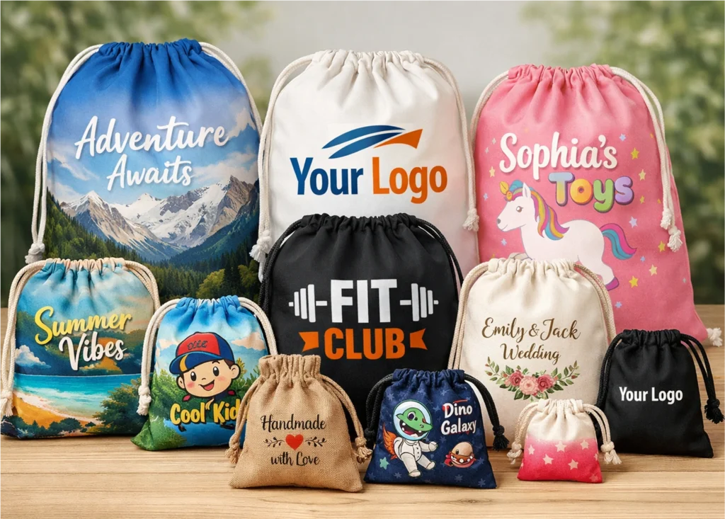 custom size drawstring bags