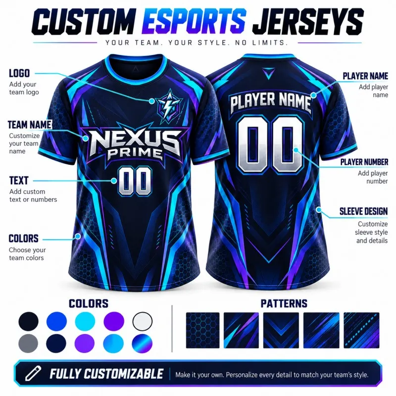 Fully customized esports jerseys