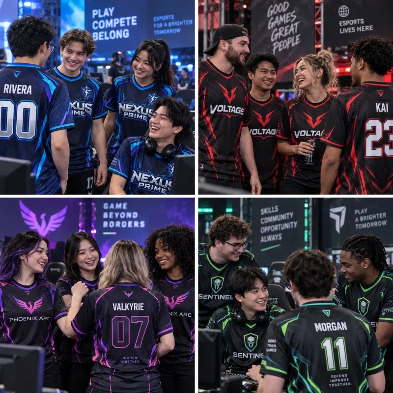 custom esports jerseys show case