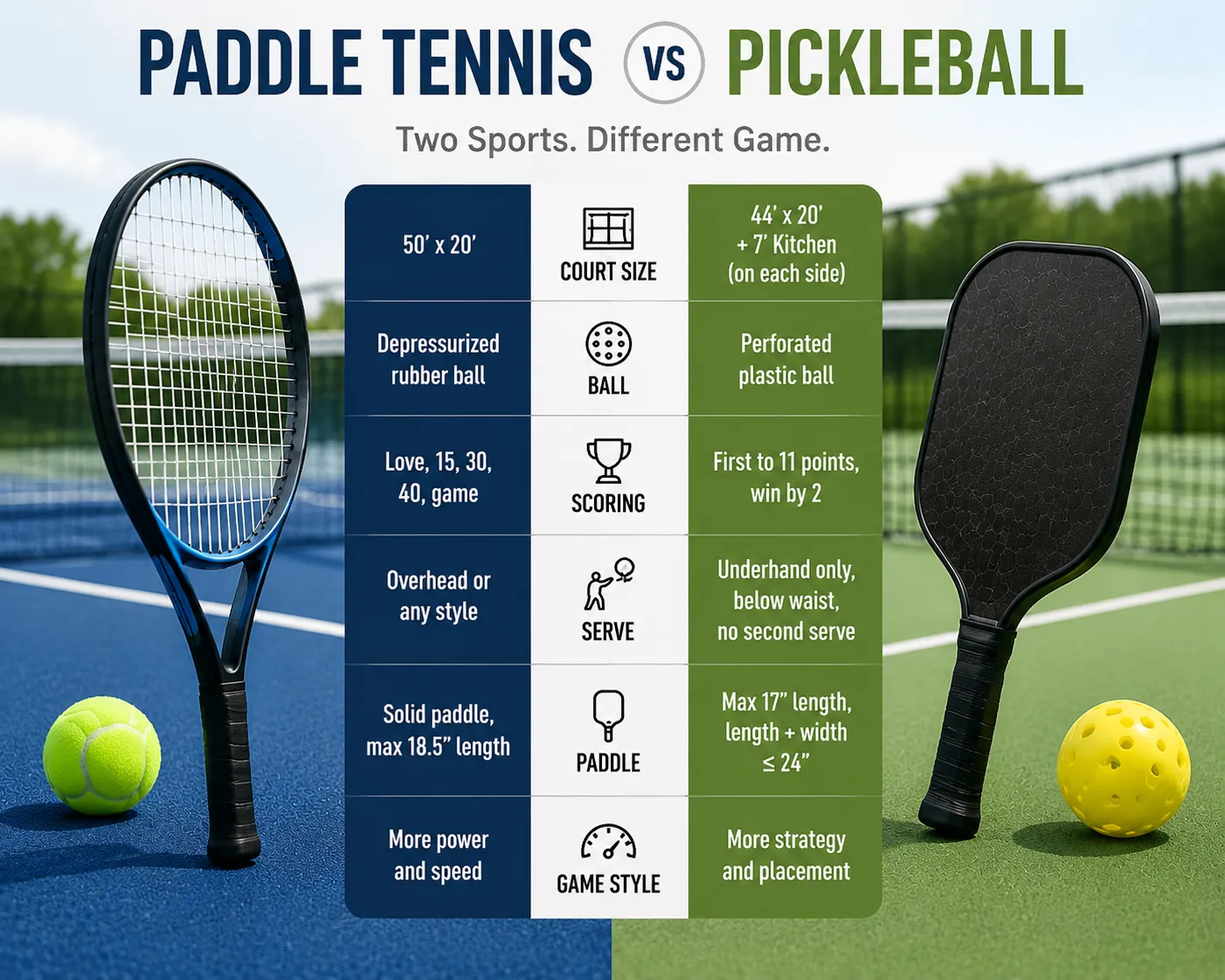 Paddle Tennis VS Pickleball