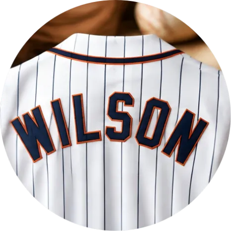 Personalized baseball jersey back with custom player name