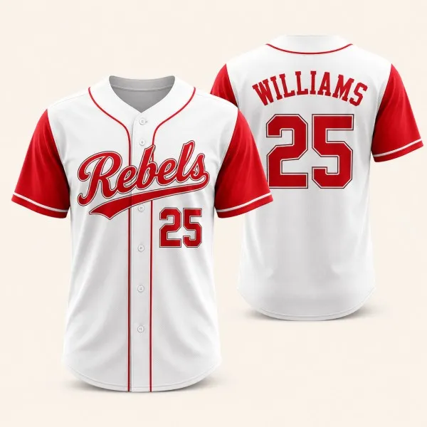 custom baseball jerseys white and red