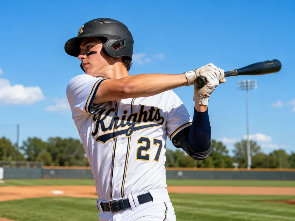 Baseball player wearing a custom jersey during a game.