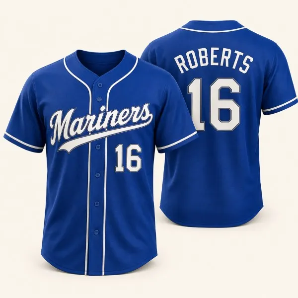 custom blue baseball jersey