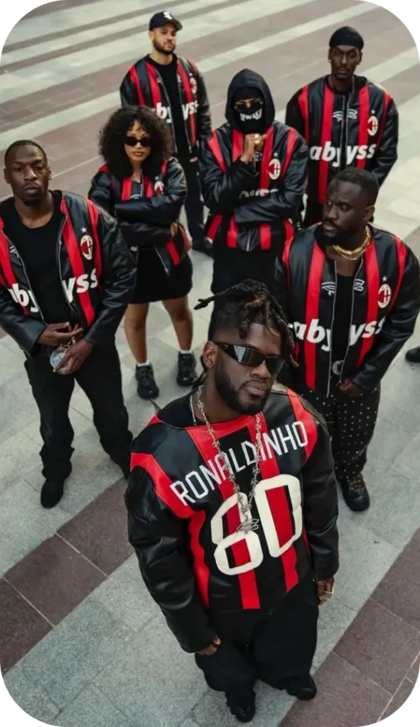 Gaming team showcasing red and black esports jerseys with custom designs
