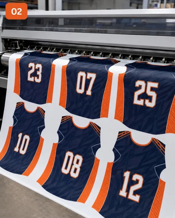 Sublimation printing custom jerseys panels with team numbers