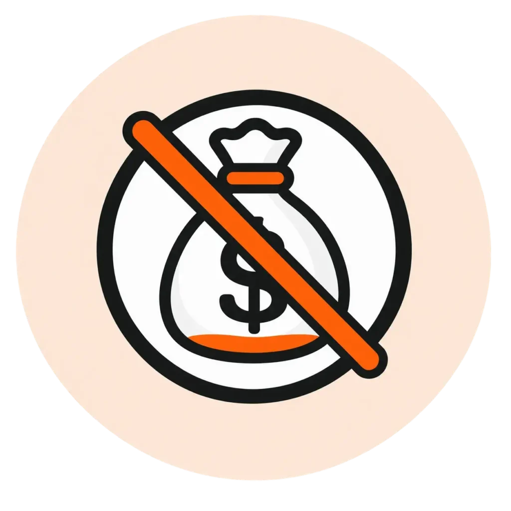 No extra fees icon for baseball jersey orders