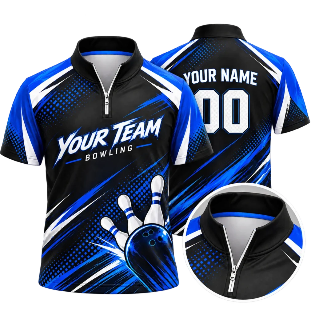 Custom Quarter-Zip Bowling Jerseys fastcustomjerseys