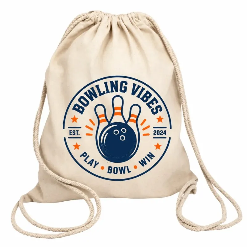 Custom bowling Canvas Drawstring Bags-1
