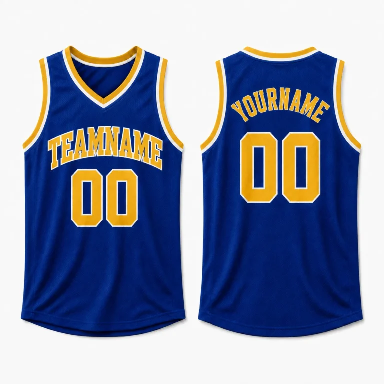 custom basketball jersey blue and yellow