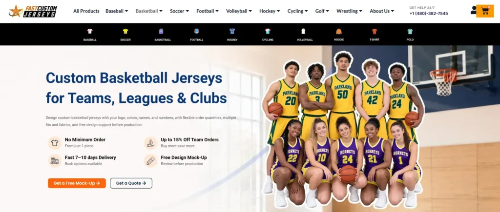 custom basketball jerseys for leagues & clubs