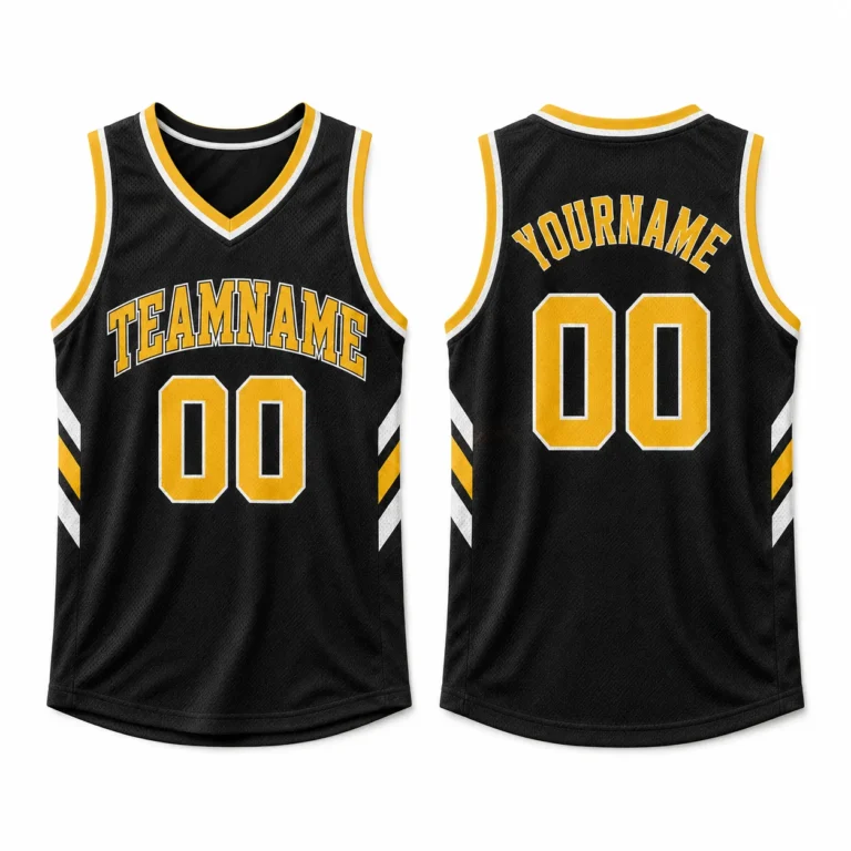 custom black and gold basketball jersey