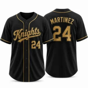 custom black baseball jersey