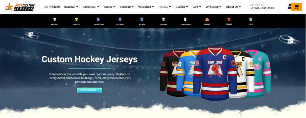 custom hockey jerseys for teams