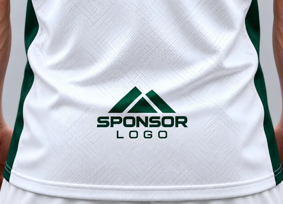 sponsor.jpgClose-up of a custom soccer jersey showing a sponsor logo on the lower back.