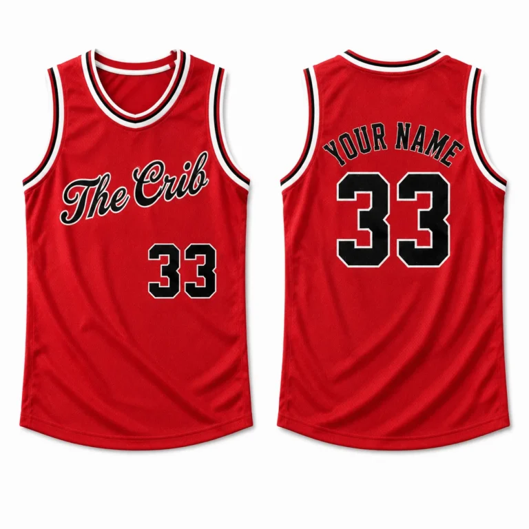 customized red basketball jersey design